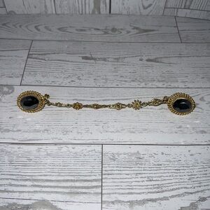 Vintage Gold-tone Filigree Shirt Clip with Gemstone Elegant Formal Timeless